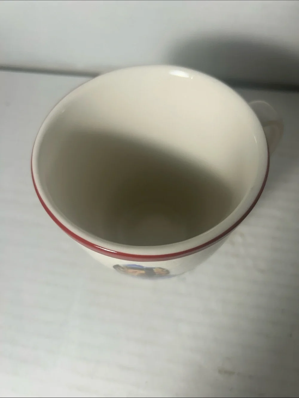 Williams Sonoma Red-Trim Snowman Holiday Ceramic Mug